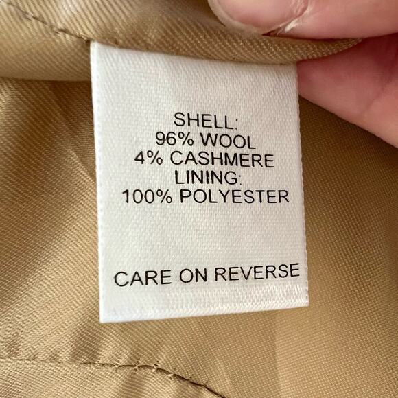 Vintage Talbots Wool Cashmere Tan Brown Plaid Windowpane Blazer Jacket Women 10P - Picture 10 of 11